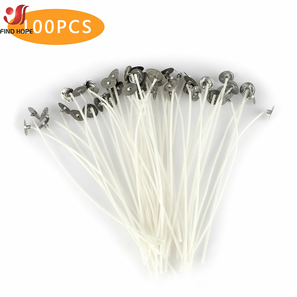 Cotton Wick Pre Tabbed - 100 pçs/saco mechas de vela sem
