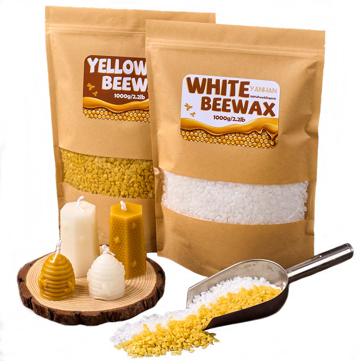 1000g puro natural granular br - Candle Making Kit Beeswax avaliação e preço