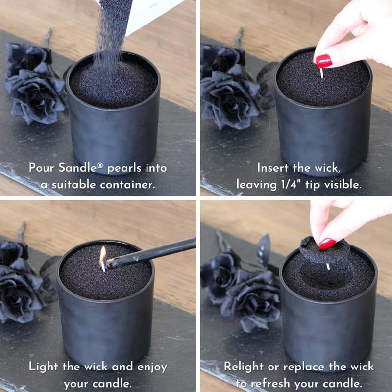 Areia de Cera Preta com Pavio, - Candle Making Reno avaliação e preço