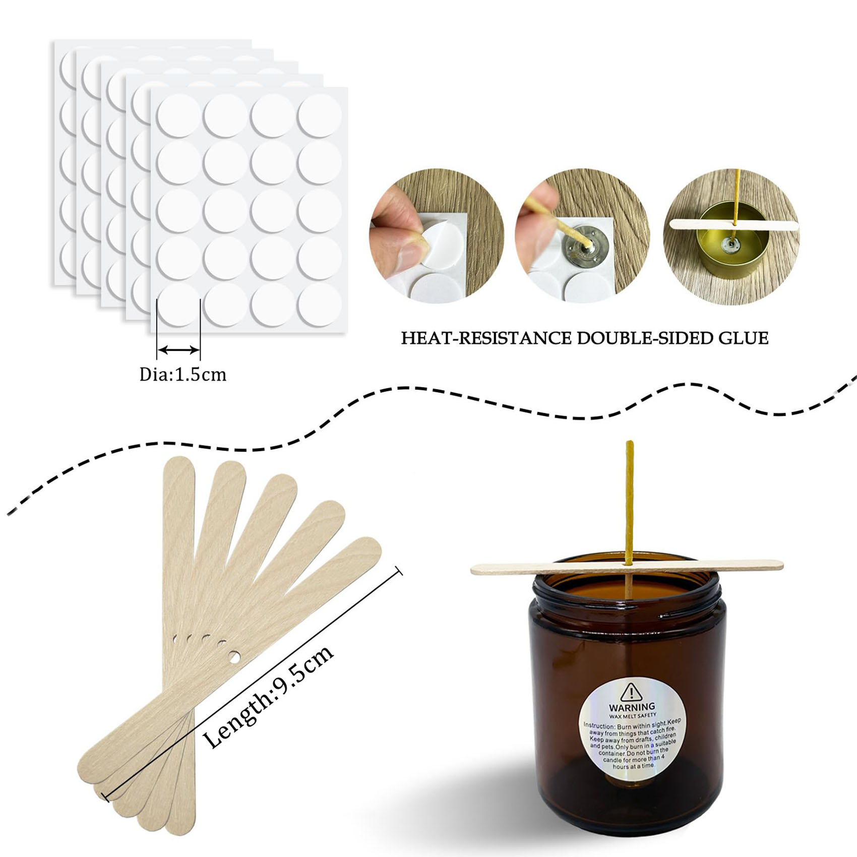100 peças mechas de vela de ce - Candle Making Kit Beeswax avaliação e preço